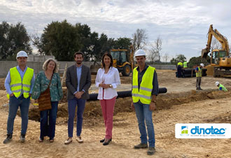 La Junta de Andalucía y DINOTEC evalúan los avances en la EDAR de Villaverde del Río