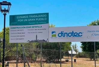 Cartel de obra de construcción municipal