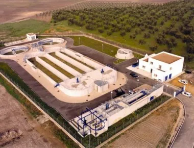 Planta de tratamiento de aguas vista aérea